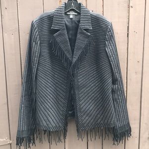Company Ellen Tracy vintage black blazer w/ fringe
